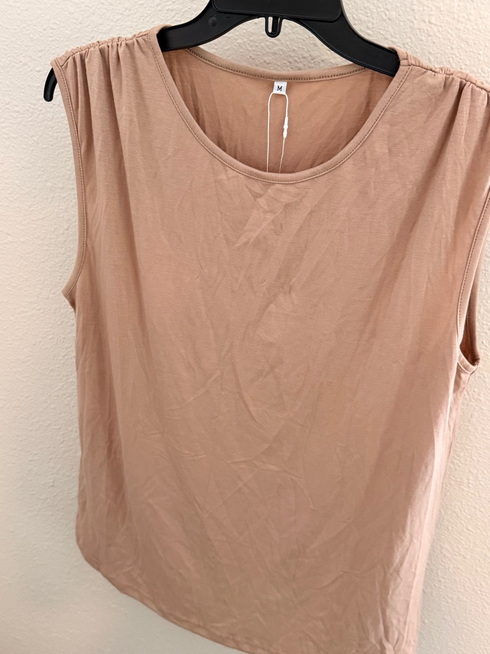 Classic Sleeveless Scoop Neck Top - Beige #336‎